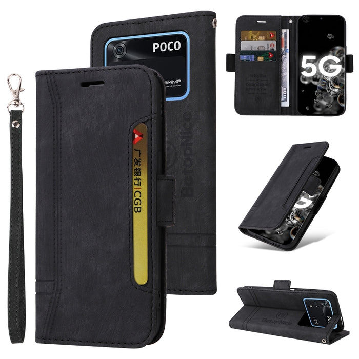 BETOPNICE Estuche de cuero con hebilla de doble cara para teléfono, For Xiaomi Redmi 9C, For Xiaomi Redmi 10C, For Xiaomi Redmi K40, For Xiaomi Redmi K50 Gaming, For Xiaomi Redmi Note 9 4G, For Xiaomi Redmi Note 9 Pro 4G                                ...