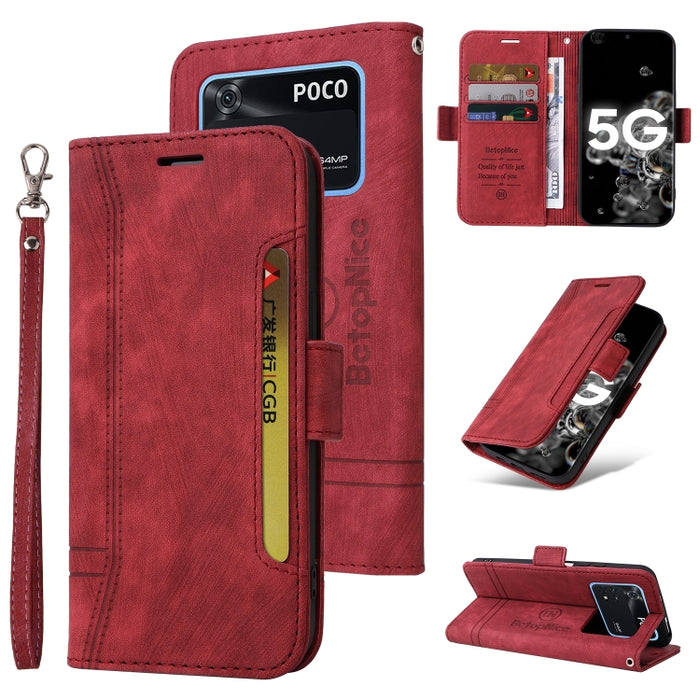 BETOPNICE Estuche de cuero con hebilla de doble cara para teléfono, For Xiaomi Redmi 9C, For Xiaomi Redmi 10C, For Xiaomi Redmi K40, For Xiaomi Redmi K50 Gaming, For Xiaomi Redmi Note 9 4G, For Xiaomi Redmi Note 9 Pro 4G                                ...
