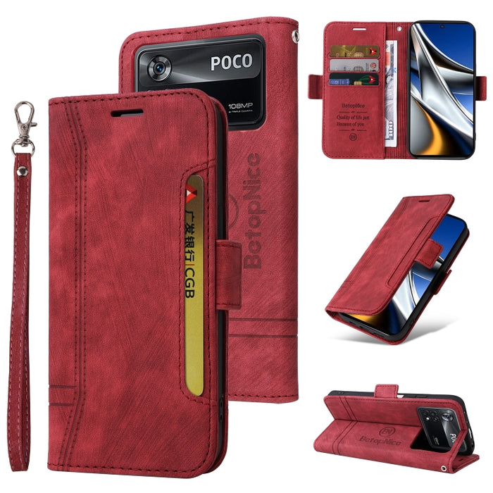 BETOPNICE Estuche de cuero con hebilla de doble cara para teléfono, For Xiaomi Redmi 9C, For Xiaomi Redmi 10C, For Xiaomi Redmi K40, For Xiaomi Redmi K50 Gaming, For Xiaomi Redmi Note 9 4G, For Xiaomi Redmi Note 9 Pro 4G                                ...