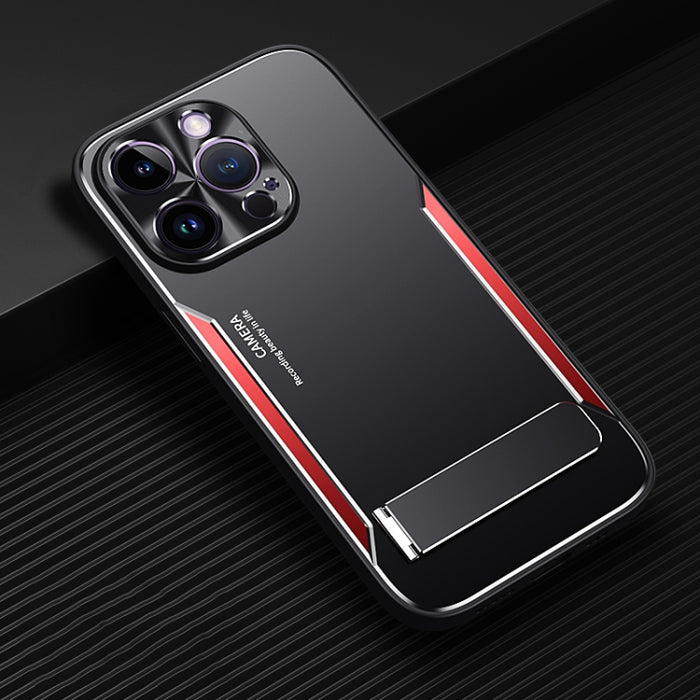 Blade Series TPU + aleación de titanio con estuche para teléfono con soporte