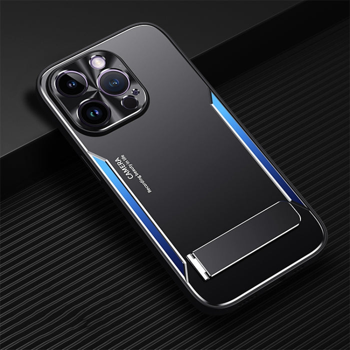 Blade Series TPU + aleación de titanio con estuche para teléfono con soporte