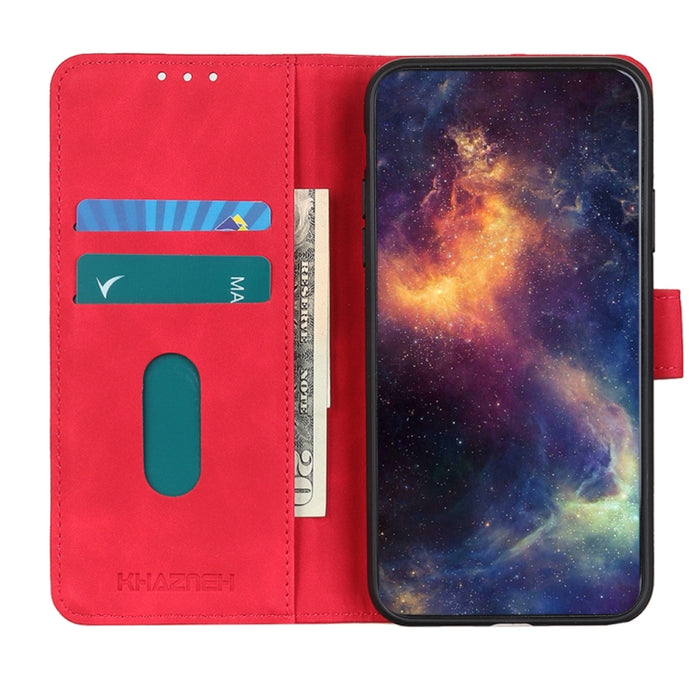 KHAZNEH Estuche para teléfono de cuero con tapa horizontal de textura retro, For Xiaomi Poco M4 5G/M5 5G