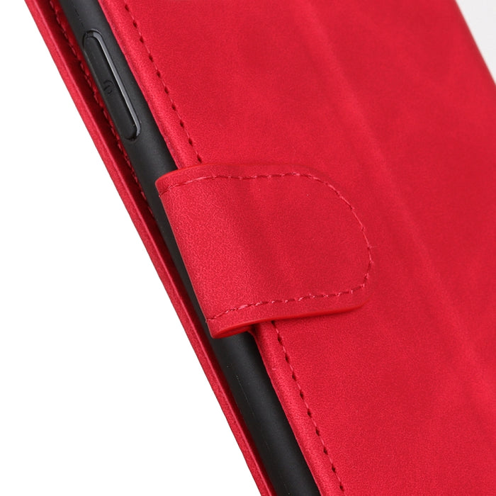 KHAZNEH Estuche para teléfono de cuero con tapa horizontal de textura retro, For Xiaomi Poco M4 5G/M5 5G