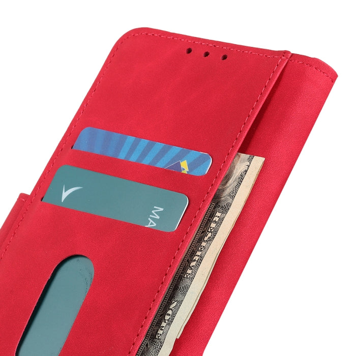 KHAZNEH Estuche para teléfono de cuero con tapa horizontal de textura retro, For Xiaomi Poco M4 5G/M5 5G