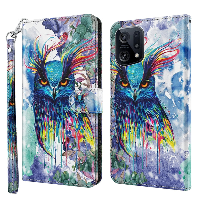 Patrón de pintura 3D TPU + funda de teléfono de cuero PU, For OPPO Find X5, For OPPO Find X5 Pro, For OPPO Reno7 5G/Find X5 Lite, For vivo Y72 5G, For Xiaomi Redmi 10A, For Xiaomi Poco M4 5G/Redmi 10 5G, For Xiaomi 12 Lite 4G/5G