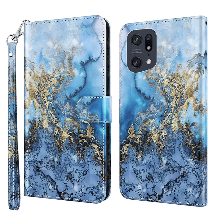 Patrón de pintura 3D TPU + funda de teléfono de cuero PU, For OPPO Find X5, For OPPO Find X5 Pro, For OPPO Reno7 5G/Find X5 Lite, For vivo Y72 5G, For Xiaomi Redmi 10A, For Xiaomi Poco M4 5G/Redmi 10 5G, For Xiaomi 12 Lite 4G/5G