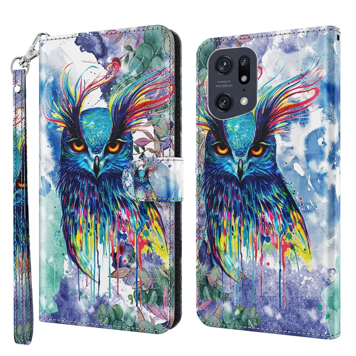 Patrón de pintura 3D TPU + funda de teléfono de cuero PU, For OPPO Find X5, For OPPO Find X5 Pro, For OPPO Reno7 5G/Find X5 Lite, For vivo Y72 5G, For Xiaomi Redmi 10A, For Xiaomi Poco M4 5G/Redmi 10 5G, For Xiaomi 12 Lite 4G/5G