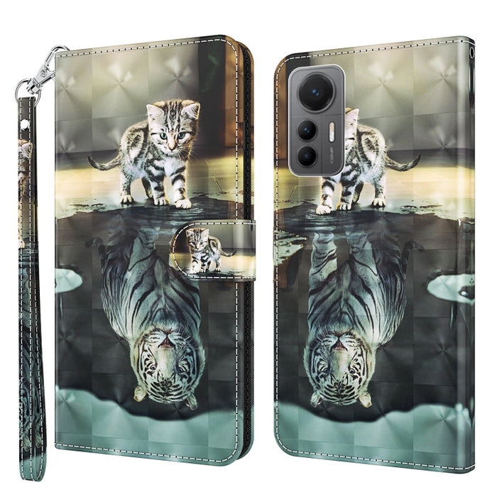Patrón de pintura 3D TPU + funda de teléfono de cuero PU, For OPPO Find X5, For OPPO Find X5 Pro, For OPPO Reno7 5G/Find X5 Lite, For vivo Y72 5G, For Xiaomi Redmi 10A, For Xiaomi Poco M4 5G/Redmi 10 5G, For Xiaomi 12 Lite 4G/5G
