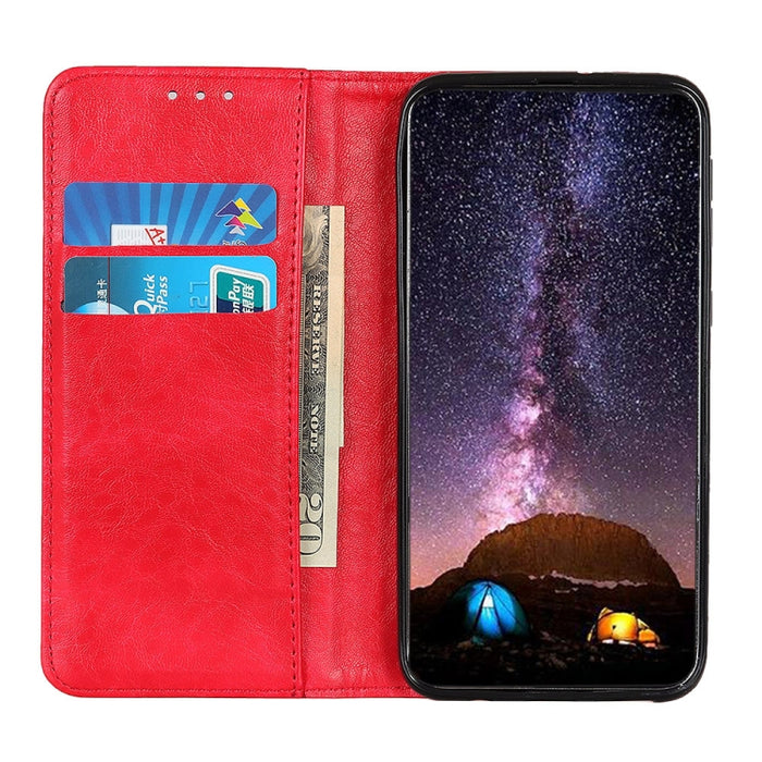 Estuche magnético para teléfono de cuero con textura de Crazy Horse, For Xiaomi Poco M4 5G/M5 5G