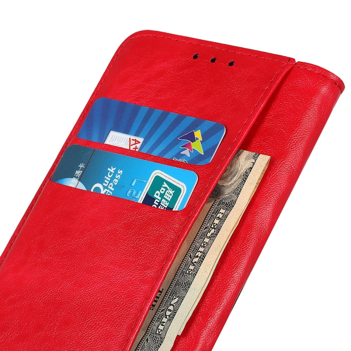 Estuche magnético para teléfono de cuero con textura de Crazy Horse, For Xiaomi Poco M4 5G/M5 5G