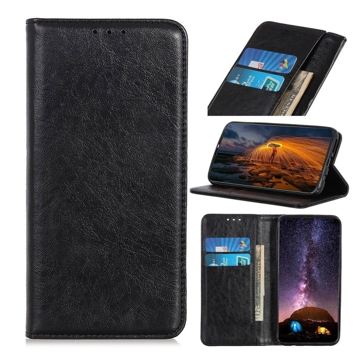 Estuche magnético para teléfono de cuero con textura de Crazy Horse, For Xiaomi Poco M4 5G/M5 5G
