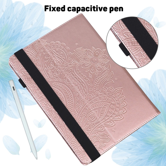 Estuche para tableta de cuero con estampado de pavo real en relieve, For Xiaomi Redmi Pad 10.61 2022, For Nokia T10, For Amazon Kindle Fire 7 2022