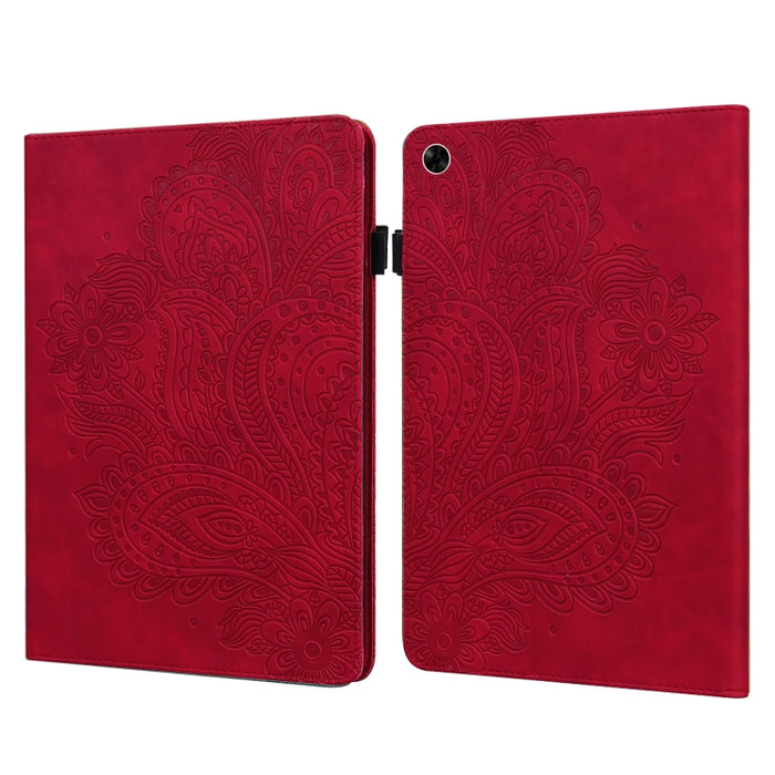 Estuche para tableta de cuero con estampado de pavo real en relieve, For Xiaomi Redmi Pad 10.61 2022, For Nokia T10, For Amazon Kindle Fire 7 2022