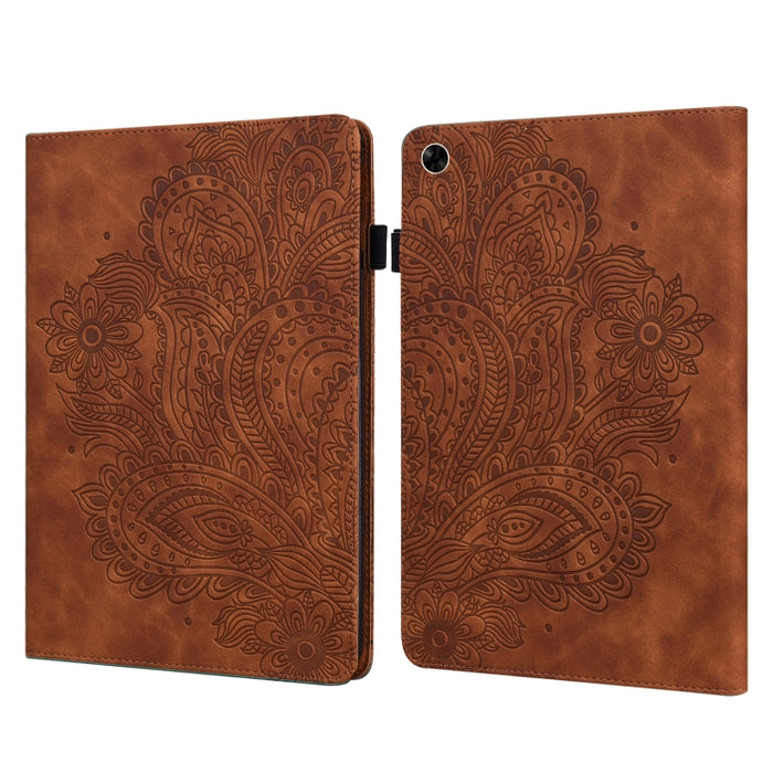 Estuche para tableta de cuero con estampado de pavo real en relieve, For Xiaomi Redmi Pad 10.61 2022, For Nokia T10, For Amazon Kindle Fire 7 2022