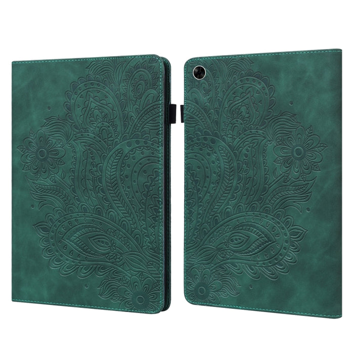 Estuche para tableta de cuero con estampado de pavo real en relieve, For Xiaomi Redmi Pad 10.61 2022, For Nokia T10, For Amazon Kindle Fire 7 2022