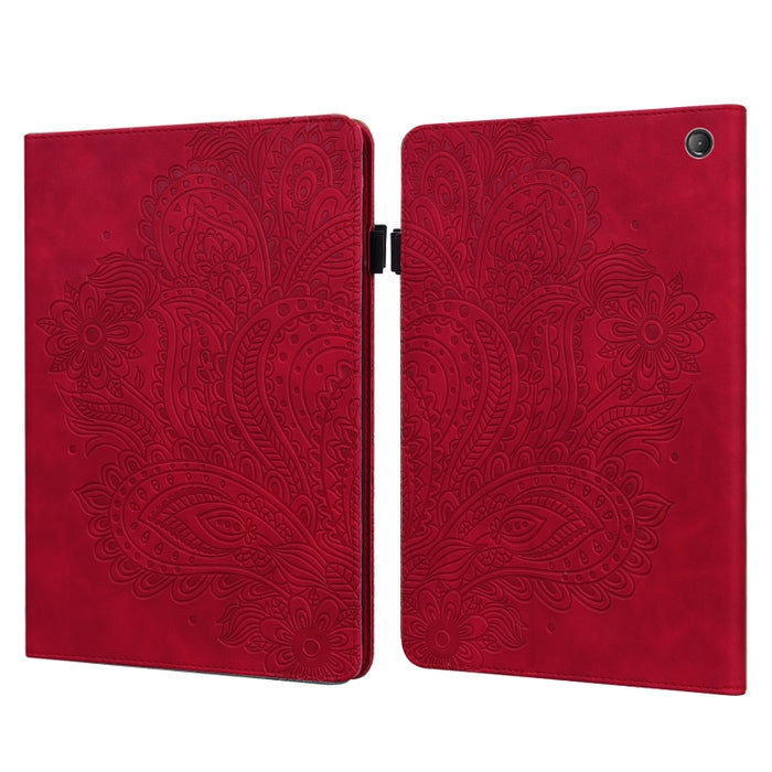 Estuche para tableta de cuero con estampado de pavo real en relieve, For Xiaomi Redmi Pad 10.61 2022, For Nokia T10, For Amazon Kindle Fire 7 2022