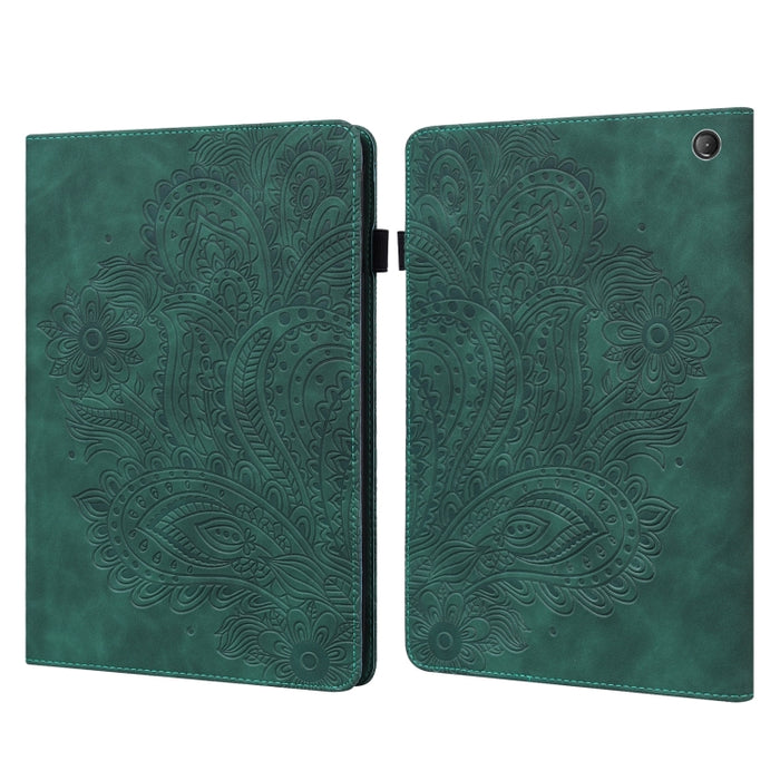 Estuche para tableta de cuero con estampado de pavo real en relieve, For Xiaomi Redmi Pad 10.61 2022, For Nokia T10, For Amazon Kindle Fire 7 2022