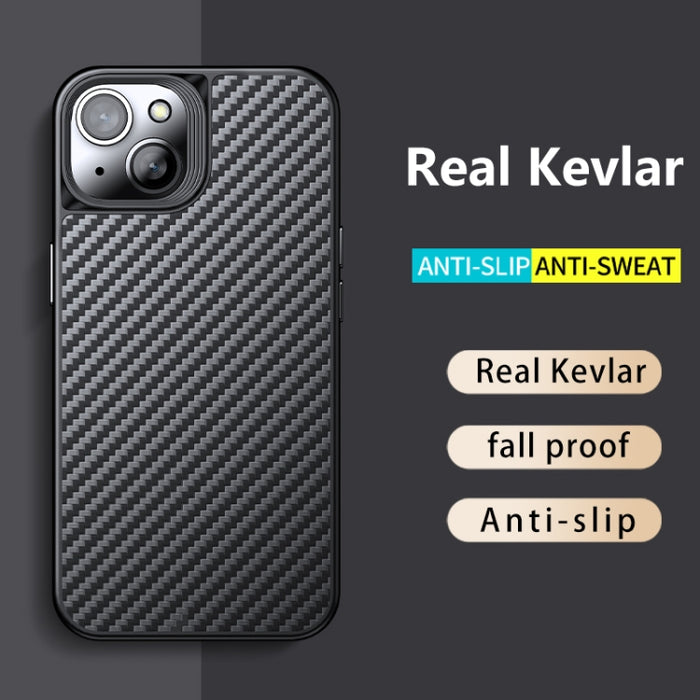 Caja del teléfono de fibra de carbono Kevlar TPU