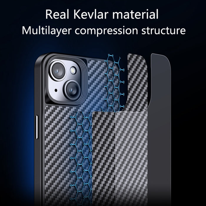 Caja del teléfono de fibra de carbono Kevlar TPU