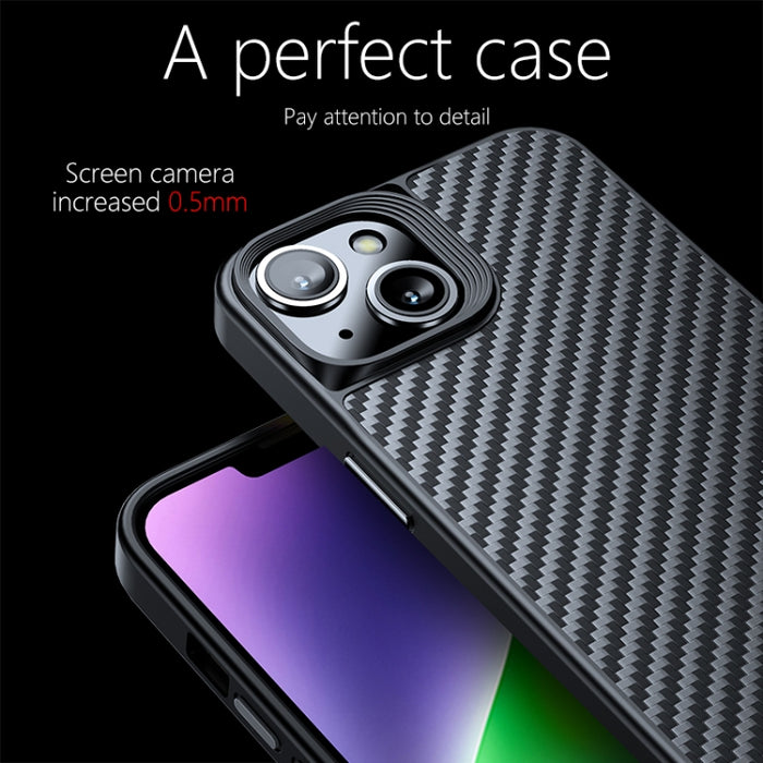Caja del teléfono de fibra de carbono Kevlar TPU