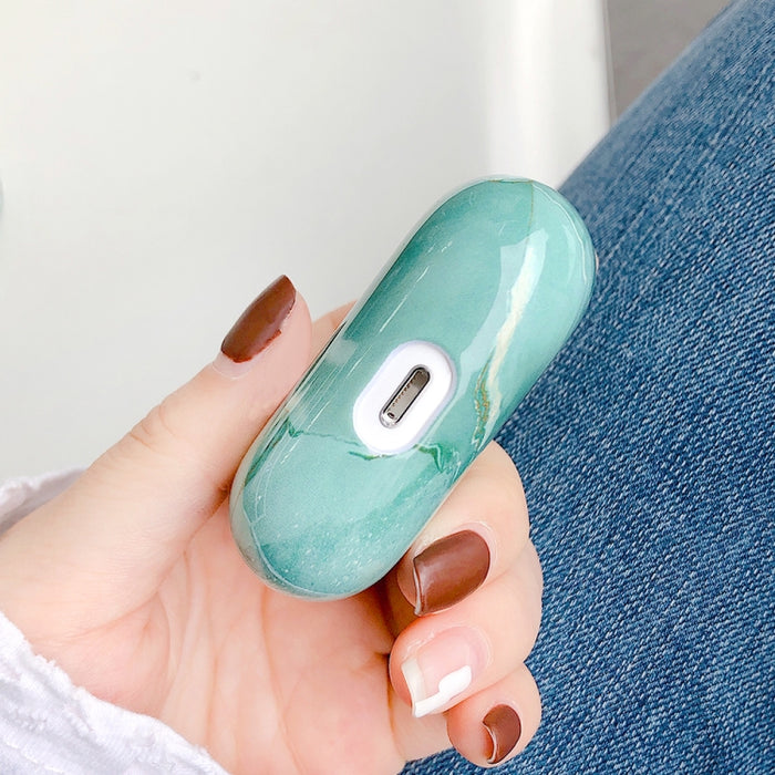 Estuche protector para auriculares inalámbricos con patrón de mármol