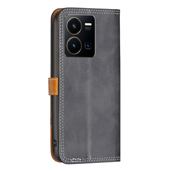 Estuche para teléfono de cuero con doble hilo de coser a juego, For vivo Y35/Y22, For Xiaomi Redmi A1/A1+, For Samsung Galaxy A04 4G, For Samsung Galaxy A23e 5G