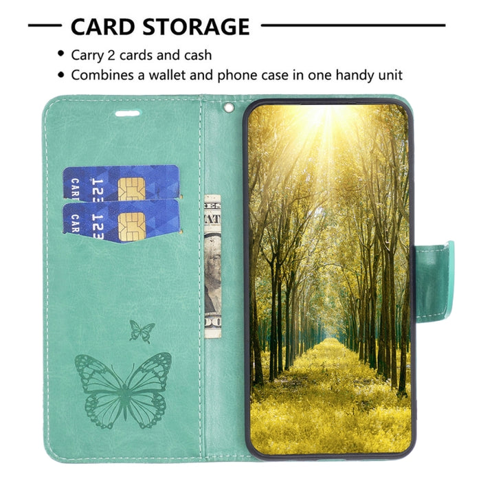 Estuche para teléfono de cuero con dos mariposas en relieve, For vivo Y35/Y22, For Xiaomi Redmi A1/A1+, For Samsung Galaxy A04 4G, For Samsung Galaxy A23e 5G