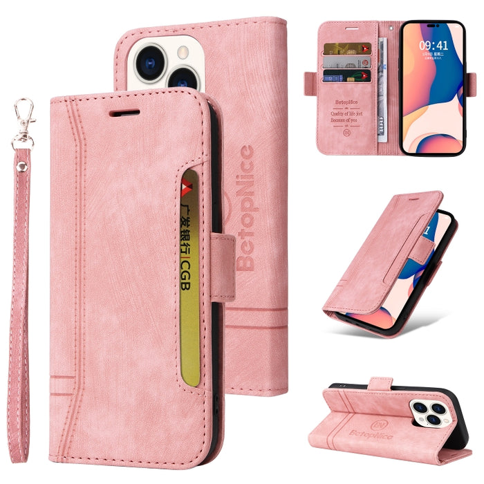BETOPNICE Estuche de cuero con hebilla de doble cara para teléfono