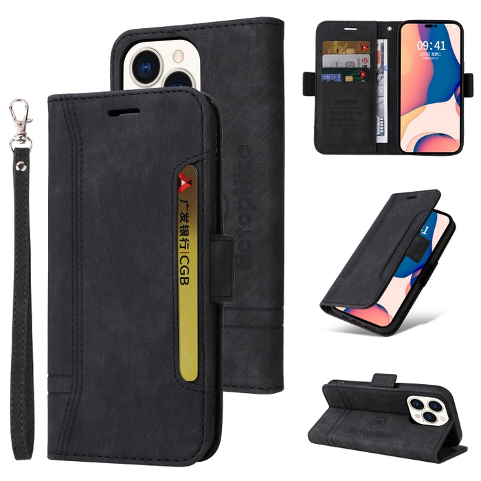 BETOPNICE Estuche de cuero con hebilla de doble cara para teléfono