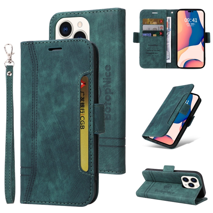 BETOPNICE Estuche de cuero con hebilla de doble cara para teléfono