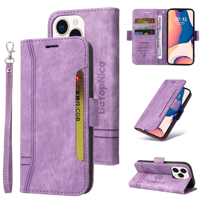 BETOPNICE Estuche de cuero con hebilla de doble cara para teléfono