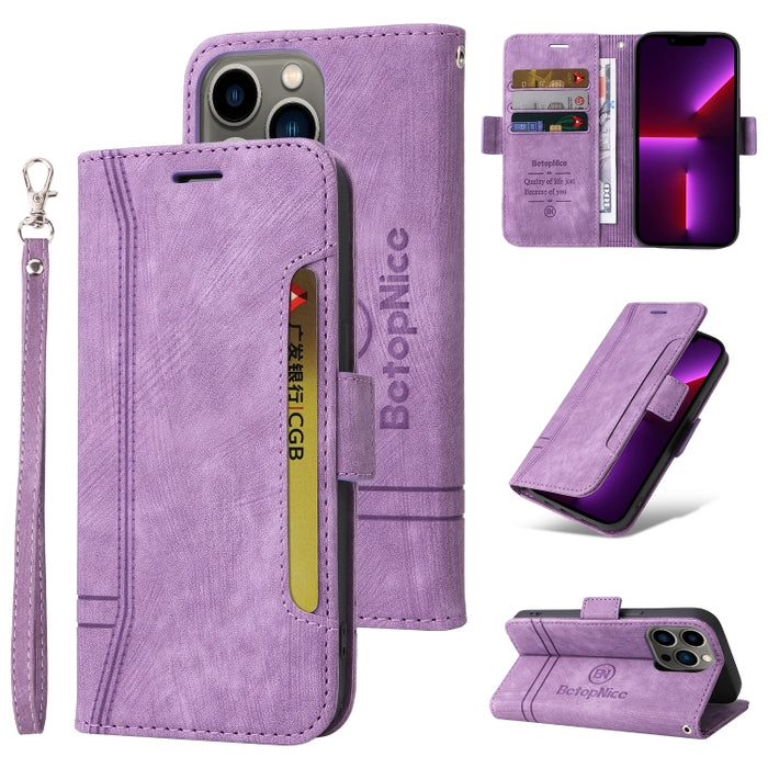 BETOPNICE Estuche de cuero con hebilla de doble cara para teléfono