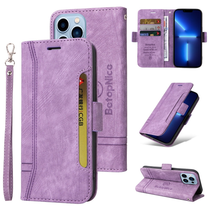 BETOPNICE Estuche de cuero con hebilla de doble cara para teléfono