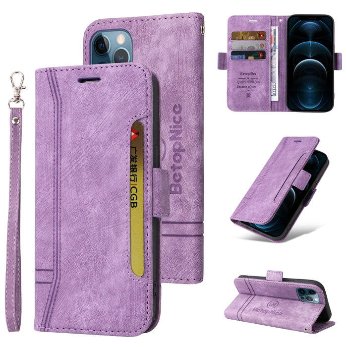 BETOPNICE Estuche de cuero con hebilla de doble cara para teléfono
