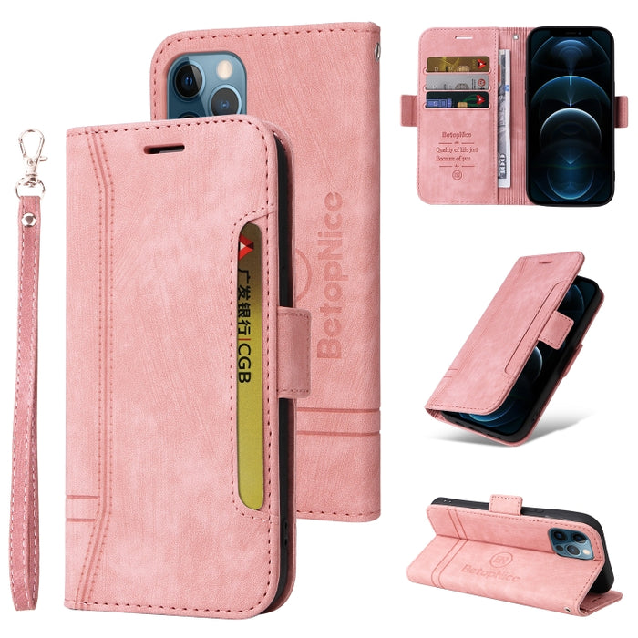 BETOPNICE Estuche de cuero con hebilla de doble cara para teléfono