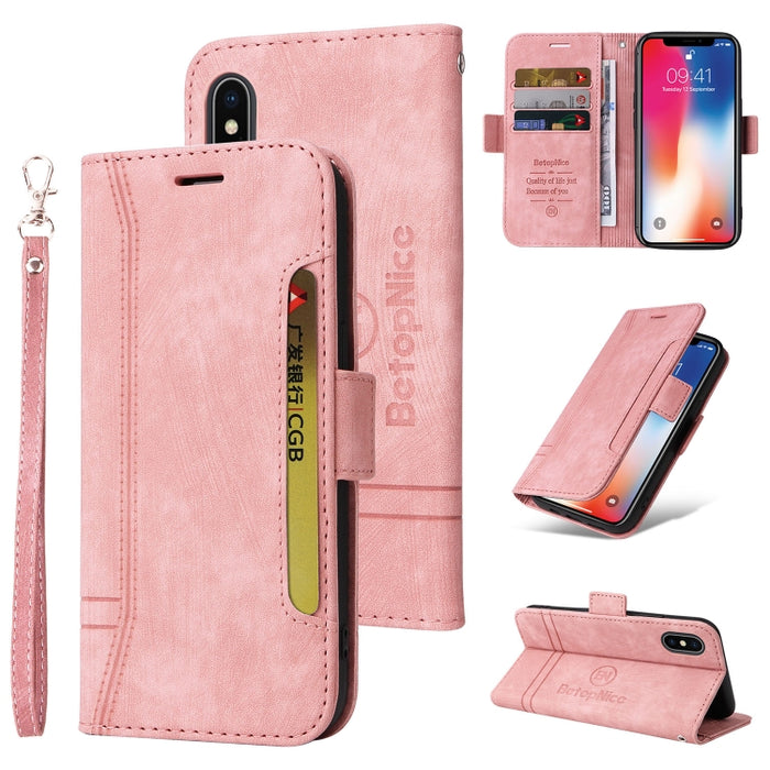 BETOPNICE Estuche de cuero con hebilla de doble cara para teléfono