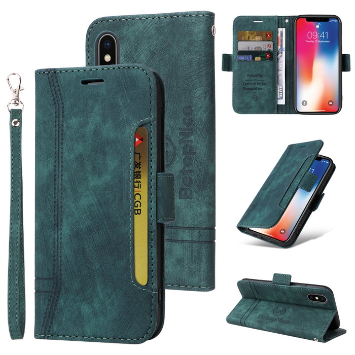BETOPNICE Estuche de cuero con hebilla de doble cara para teléfono