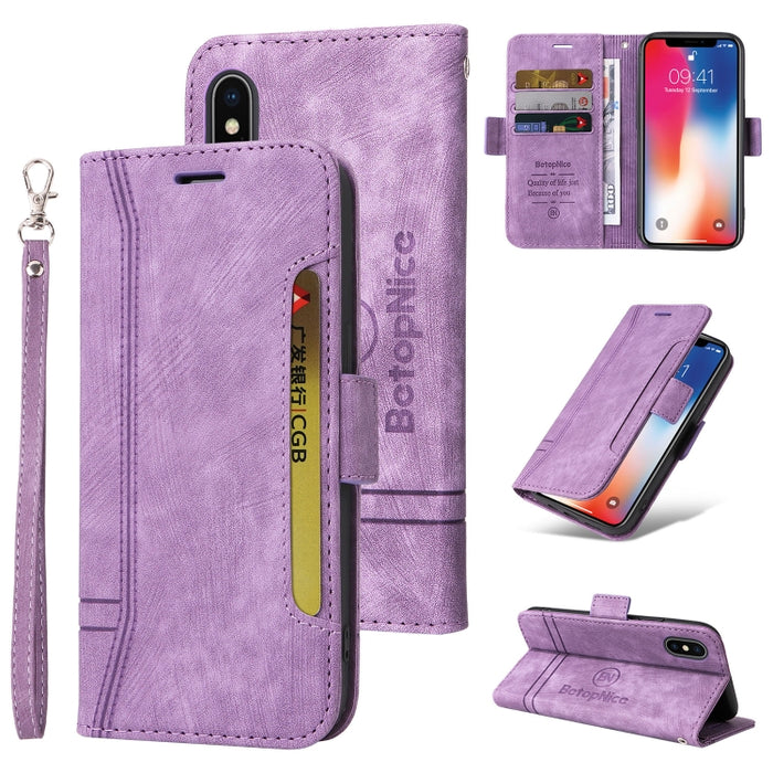BETOPNICE Estuche de cuero con hebilla de doble cara para teléfono
