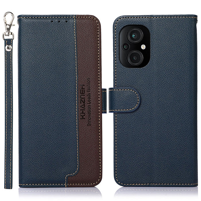 KHAZNEH Estuche para teléfono RFID de cuero con textura de litchi, For Xiaomi Poco M4 5G, For Xiaomi Poco M5 5G / 4G