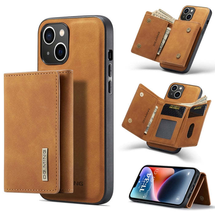 DG.MING M1 Series Estuche de cuero con billetera para múltiples tarjetas de 3 pliegues