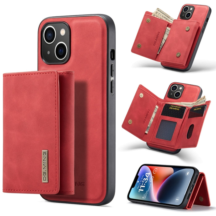 DG.MING M1 Series Estuche de cuero con billetera para múltiples tarjetas de 3 pliegues