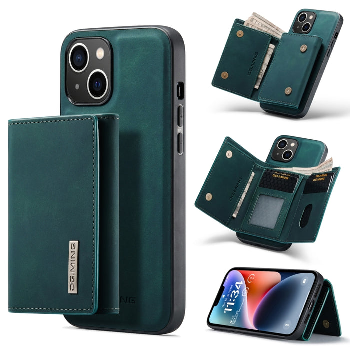 DG.MING M1 Series Estuche de cuero con billetera para múltiples tarjetas de 3 pliegues