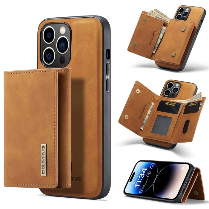 DG.MING M1 Series Estuche de cuero con billetera para múltiples tarjetas de 3 pliegues