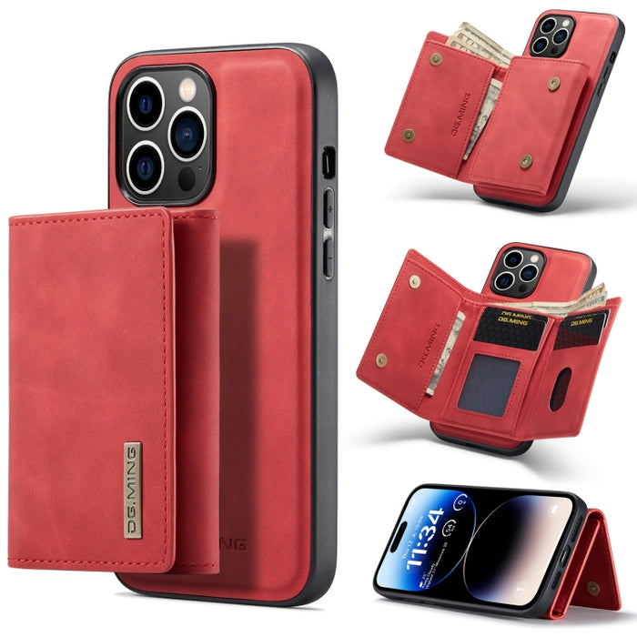 DG.MING M1 Series Estuche de cuero con billetera para múltiples tarjetas de 3 pliegues
