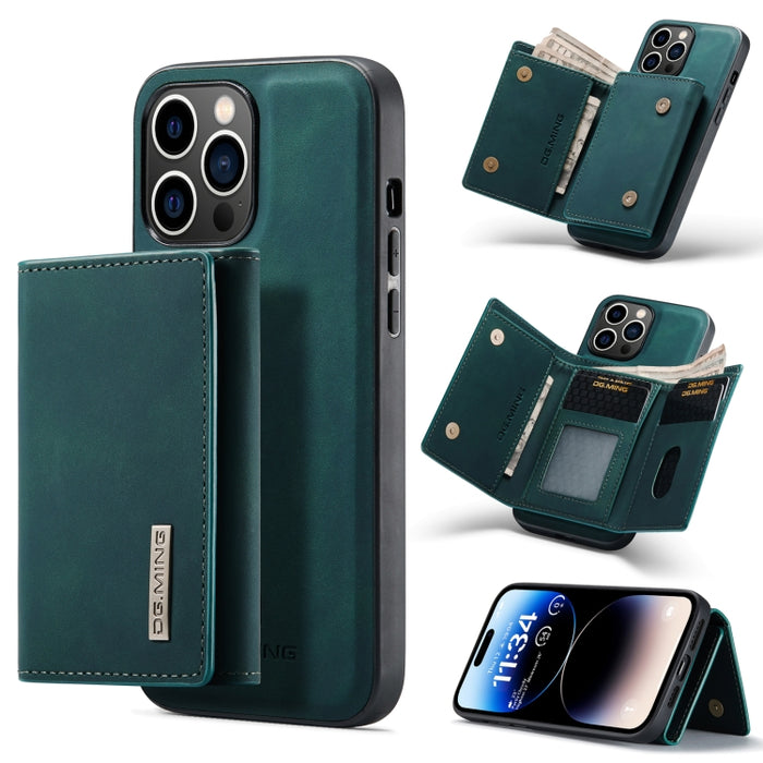 DG.MING M1 Series Estuche de cuero con billetera para múltiples tarjetas de 3 pliegues