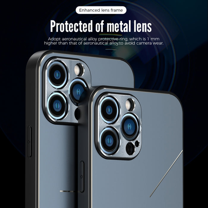 R-JUST RJ52 Estuche para teléfono a prueba de golpes de TPU de metal estilo 3 líneas