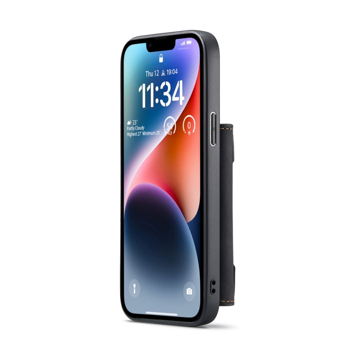 DG.MING M2 Series Estuche de cuero magnético con bolsa para tarjetas de 3 pliegues