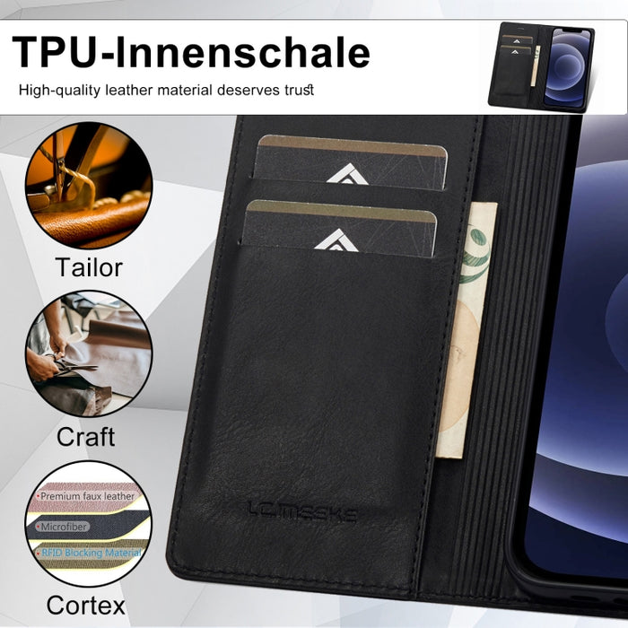 LC.IMEEKE RFID Funda de cuero antirrobo para teléfono, For iPhone 12 mini, For iPhone 11, For iPhone 11 Pro, For iPhone 11 Pro Max