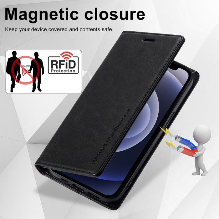 LC.IMEEKE RFID Funda de cuero antirrobo para teléfono, For iPhone 12 mini, For iPhone 11, For iPhone 11 Pro, For iPhone 11 Pro Max