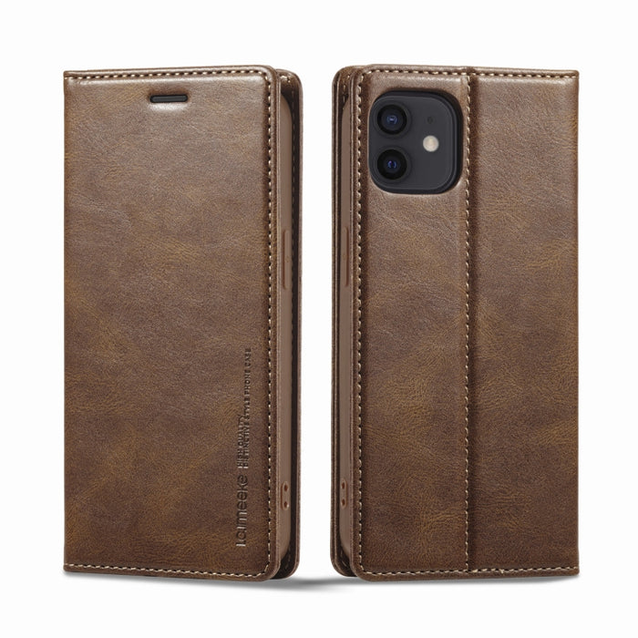 LC.IMEEKE RFID Funda de cuero antirrobo para teléfono, For iPhone 12 mini, For iPhone 11, For iPhone 11 Pro, For iPhone 11 Pro Max